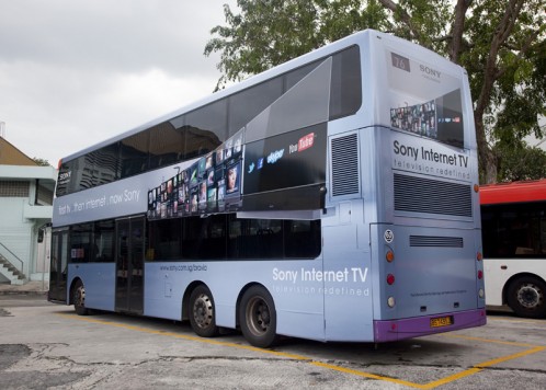 Spot Sony Internet TV double-deckers through out the island